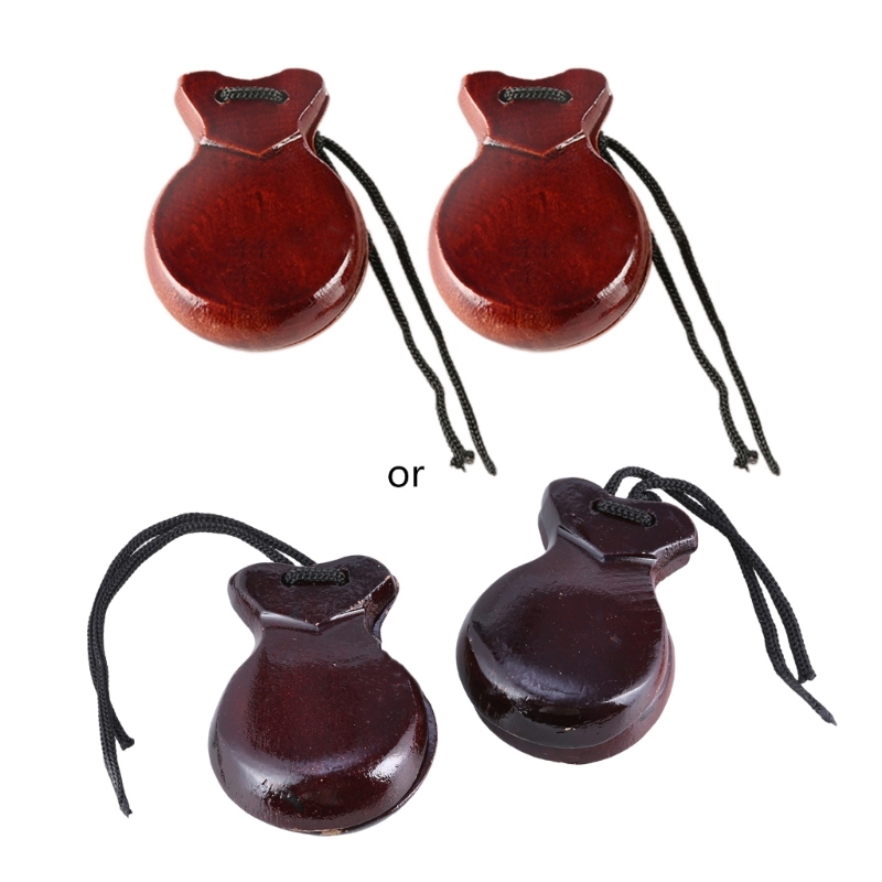 Castanet Flamenco - Castagnettes espagnoles en bois, 2 pièces,