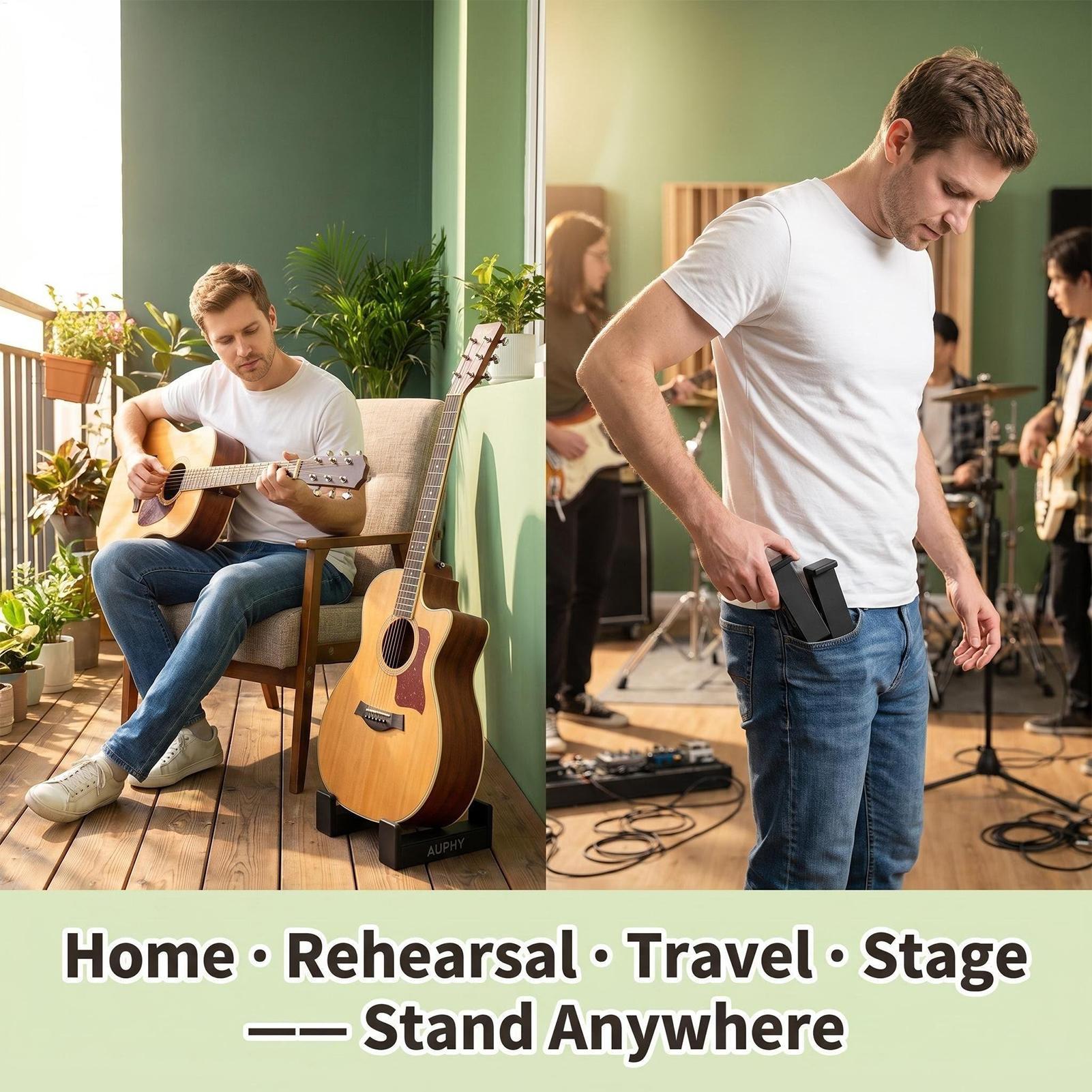 Musical Instrument Banjo - Support de guitare acoustique portable, étagère