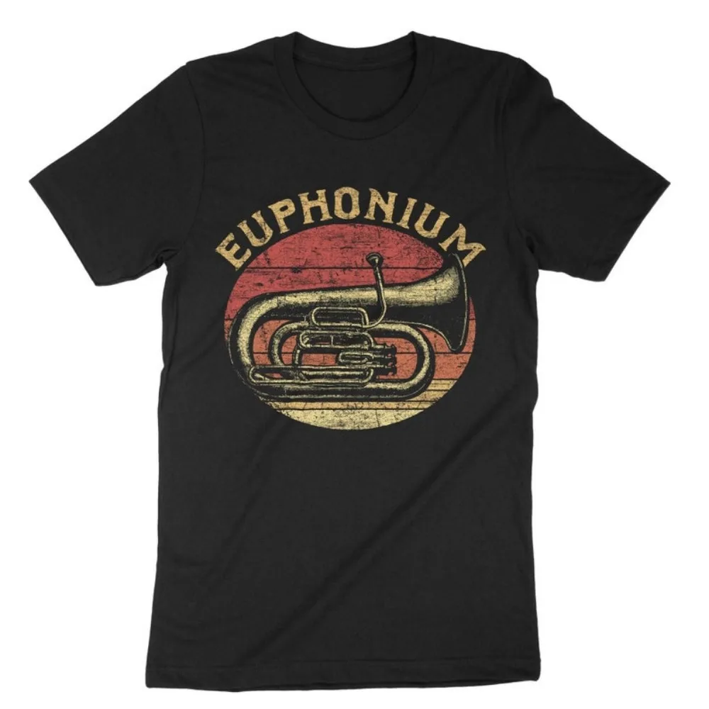 Musical Instruments Cartoon - T-shirt drôle d'euphonium vintage pour hommes,