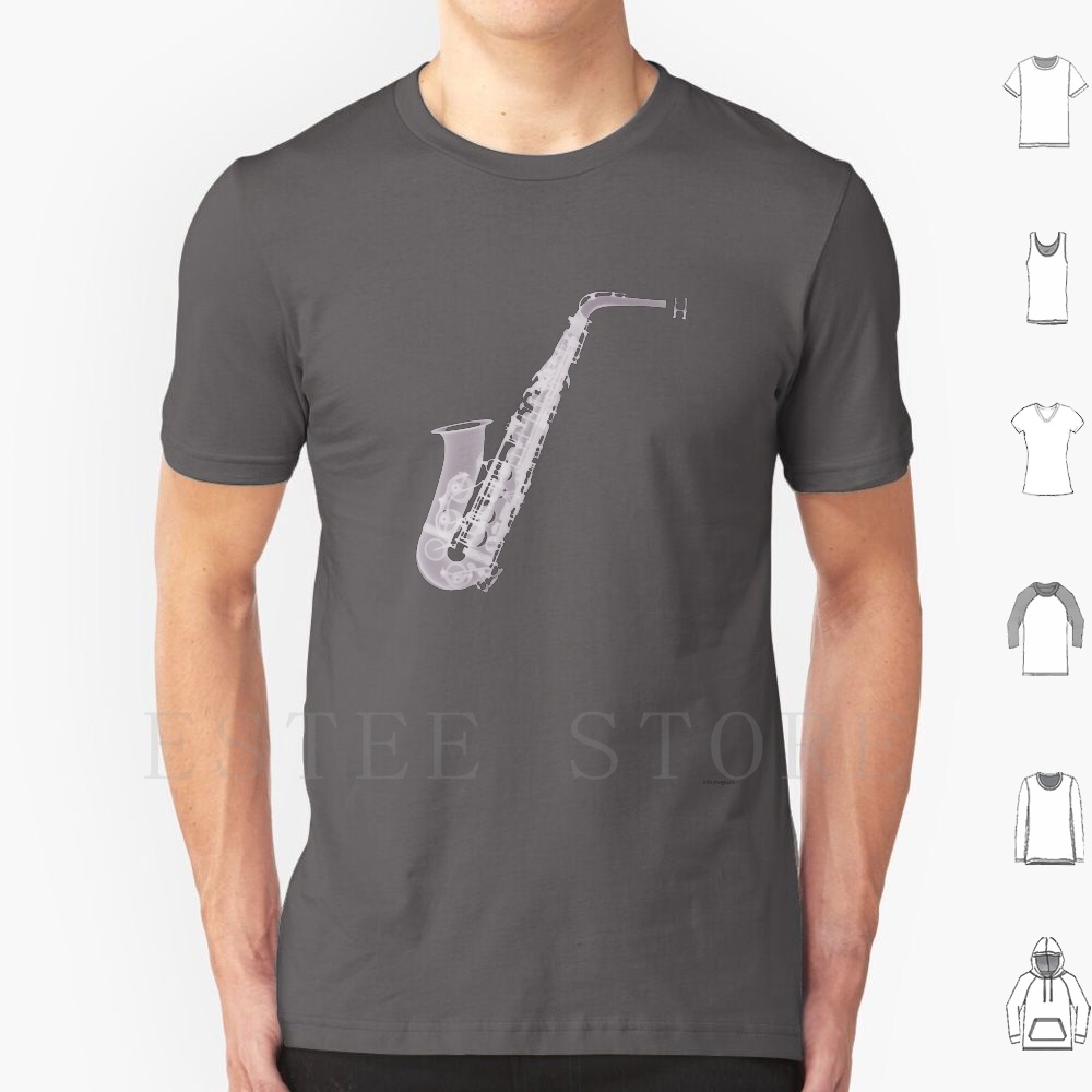 Musical Instrument Images - Saxophone-x-ray t-shirt bricolage grande taille 100%