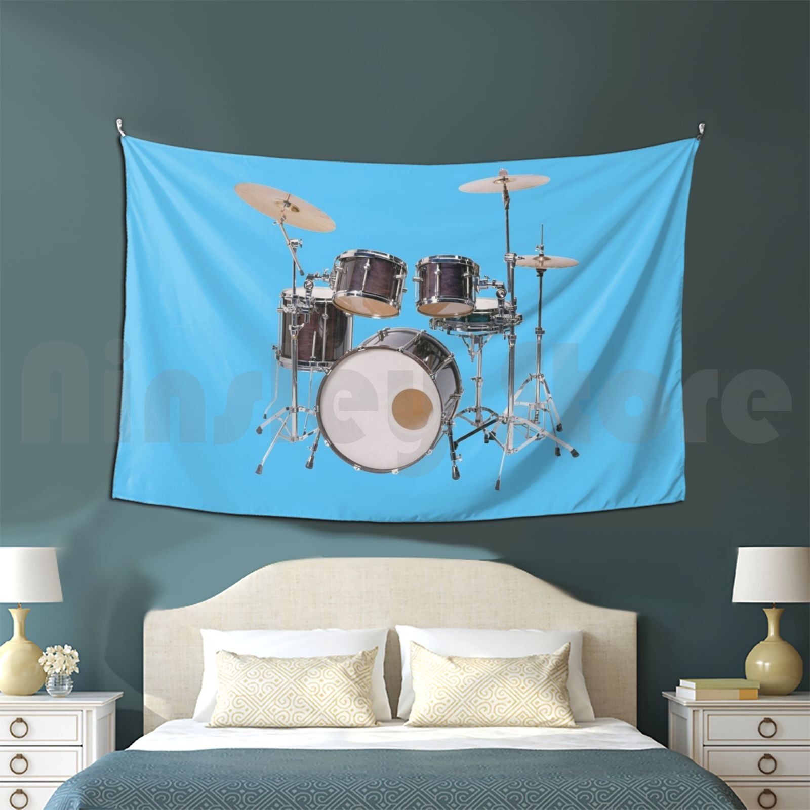 Musical Instrument Images - Tambours Illustration tapisserie salon chambre batterie