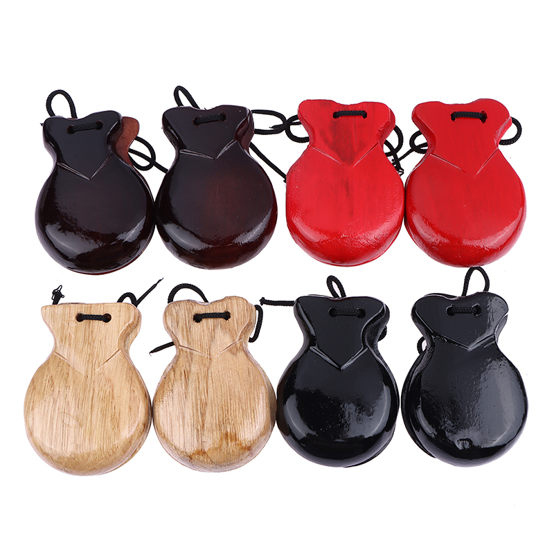 Castanet Flamenco - Castagnettes espagnoles en bois, 2 pièces,