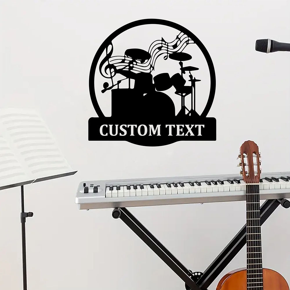 Musical Instruments Cartoon - Papier peint autocollant en vinyle personnalisable